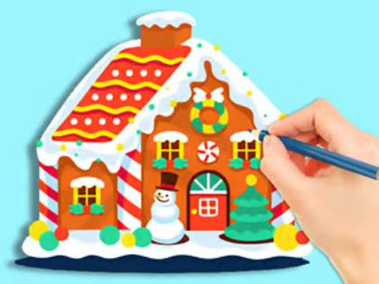 Peli Värityskirja: Gingerbread Hut  verkossa