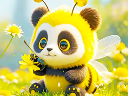 Peli Palapeli: Panda Bee  verkossa