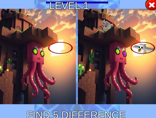 Peli Minecraft -kalmarin poikkeavuus  verkossa