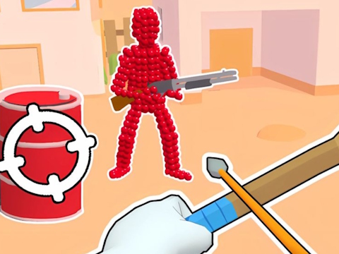 Peli Stickman Archer: Nuolien ampuminen punaisella  verkossa