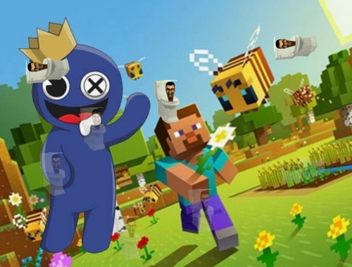 Peli Sateenkaaren ystävät Minecraft piilotettu skibidi  verkossa