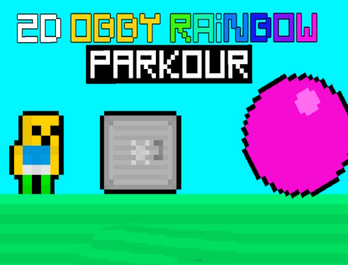 Peli 2d Obby Rainbow Parkour  verkossa