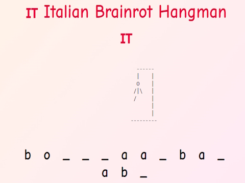 Peli Italialainen Brainrot Hangman!  verkossa