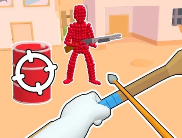 Peli Stickman Archer: Nuolien ampuminen punaisella  verkossa