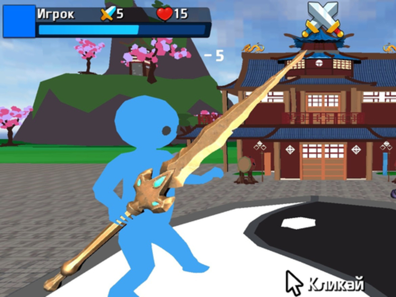 Peli Obby Stickman miekkoilla verkossa