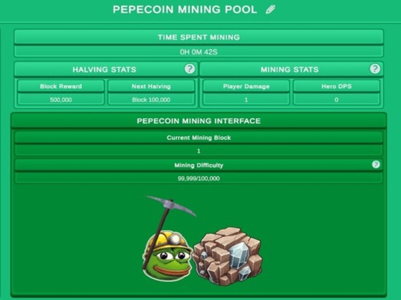 Peli Pepecoin miner joutokäynnin simulaattori verkossa